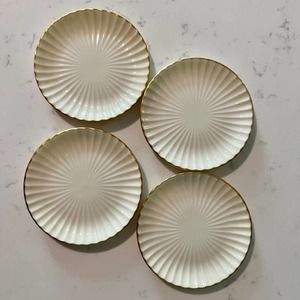 Ivory Lenox Gold Ringed Small Plate (set of 4)